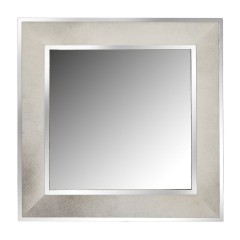 Квадратное настенное зеркало в раме из серого меха с коротким ворсом - abh/225
