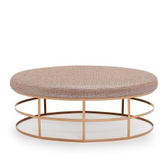 Большой круглый пуф на открытом металлическом основании - abh/158