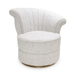 Белое кожаное кресло со скошенной спинкой - abh/075