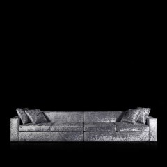 Современный четырехместный диван, обтянутый бархатом - abh/125