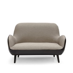 Диванчик в комбинированной текстильной и кожаной обивке - abh/059