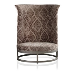 Низкое круглое кресло с высокой спинкой - abh/110