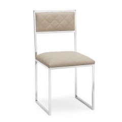 Стильный металлический стул в кожаной обивке - abh/093