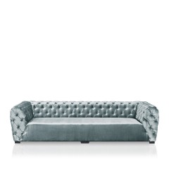 Бархатный трехместный диван с низкой спинкой - abh/129