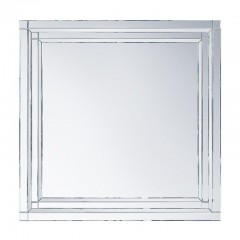 Квадратное зеркало в двойной раме из матового белого стекла - abh/223