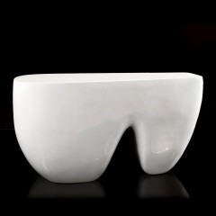 Фигурная белая консоль с овальной столешницей - abh/214