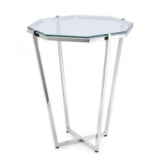 Кофейный столик с восьмиугольной стеклянной столешницей - abh/119