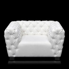 Большое кресло в белоснежной льняной обивке - abh/155