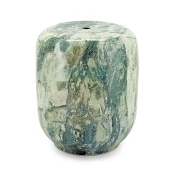 Декоративный табурет из зеленого камня с прожилками - abh/082
