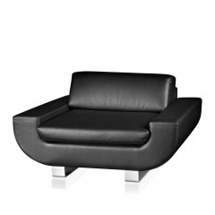 Большое кожаное кресло черного цвета - abh/167