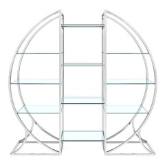 Большой круглый стеллаж со стеклянными полками - abh/077