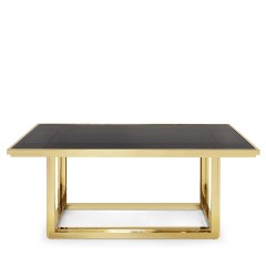 Обеденный стол с черной стеклянной столешницей - abh/066