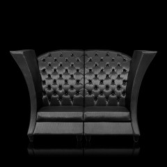 Кожаный диван с высокими боковинами, из 2 секций - abh/122