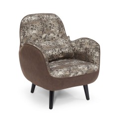 Кресло в текстильной обивке с дизайнерским принтом - abh/060
