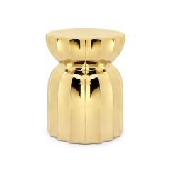 Фигурный табурет из позолоченного полированного металла - abh/051