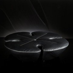 Большой фигурный кожаный пуф - abh/169