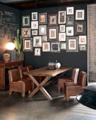 Кресло без подлокотников в обивке из натуральной кожи - dev/110