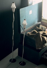 Торшер с маленьким коническим плафоном из стеклянных бусин - pzg/373