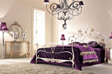 Изысканная спальня с мебелью в отделке серебряной фольгой - vto/010