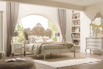 Элегантная спальня в белых и бежевых тонах - vto/028