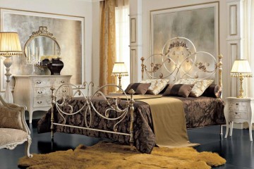 Спальня в стиле ар деко с ажурной кованой кроватью - vto/016