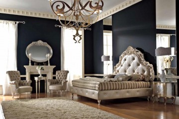 Кровать с фигурным мягким изголовьем, украшенным каретной стяжкой со стразами - vto/117