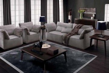 Серая гостиная с настенной консолью - smn/376