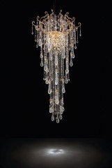 Люстра с длинными хрустальными бусами и подвесками в форме капель - msr/071
