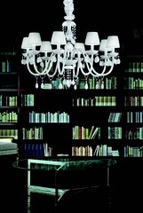 Люстра из матового белого стекла с 8 абажурами - msr/286