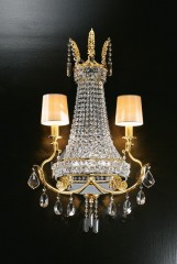 Хрустальное бра с 2 бежевыми плафонами - msr/072