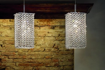 Компактная подвесная люстра из стеклянных подвесок - msr/371