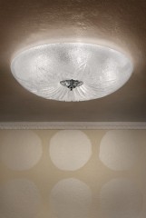 Круглая люстра из декорированного стекла с рельефными узорами - msr/233