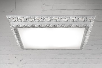 Квадратная белая люстра с рассеивателем из матового стекла - msr/365