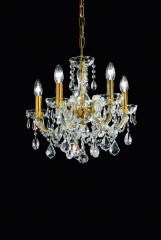 Компактная люстра на 5 свечей с хрустальным декором - msr/030