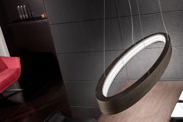 Овальная светодиодная люстра из древесины цвета мокко - msr/425