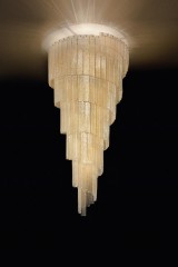 Спиральная люстра из стеклянных золотистых подвесок - msr/244