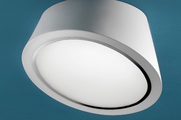 Круглая белая светодиодная люстра с контрастным черным кантом - msr/432