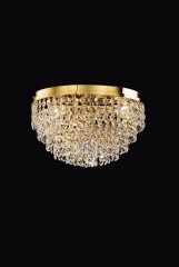 Маленькая позолоченная люстра с каскадом хрустальных подвесок - msr/129