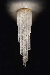 Спиральная хрустальная люстра на позолоченном каркасе - msr/136