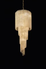 Люстра из золотистого декорированного стекла с центральной спиралью - msr/241