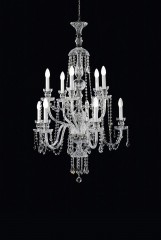 Хрустальная люстра на 10 свечей на серебристом металлическом каркасе - msr/250