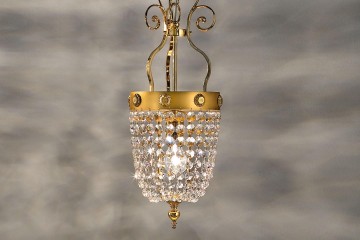 Маленькая позолоченная люстра из хрустальных подвесок - msr/312