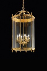 Дизайнерская люстра на 6 свечей в форме старинного фонаря - msr/192