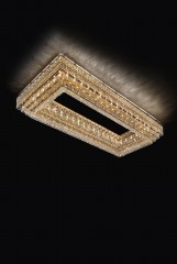 Каскадная прямоугольная люстра из хрустальных подвесок - msr/105