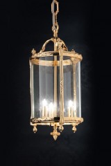 Позолоченная люстра в форме уличного фонаря со стеклянным плафоном - msr/190