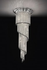 Спиральная хрустальная люстра с черными кристаллами - msr/132