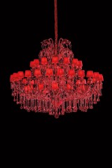 Ярко-красная люстра с 56 плафонами - msr/033