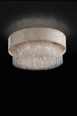 Круглая серая люстра с хрустальным убранством - msr/159