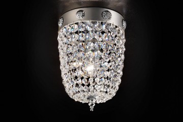 Небольшая люстра с корзиной из хрустальных подвесок - msr/303