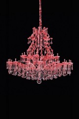 Красная люстра на 24 лампы с длинными подвесками - msr/043